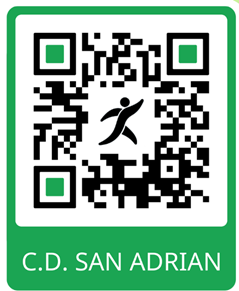 Código QR del grupo de difusión de WhatsApp del Complejo Deportivo de San Adrián
